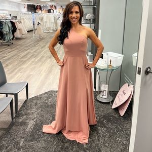David’s Bridal Bridesmaid dress Dessert Coral